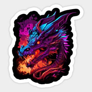 Dragon Lover Fantasy Art Fire Breathing Colors Sticker